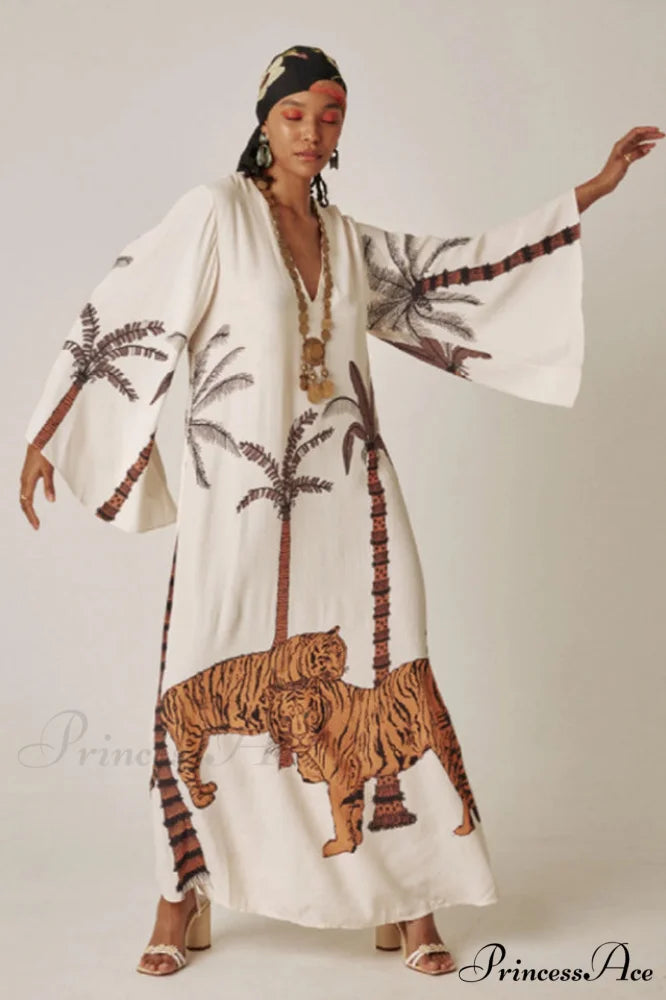 Brigitte One Of A Graceful Kind Ikat Maxi Kimono 6# / One Size