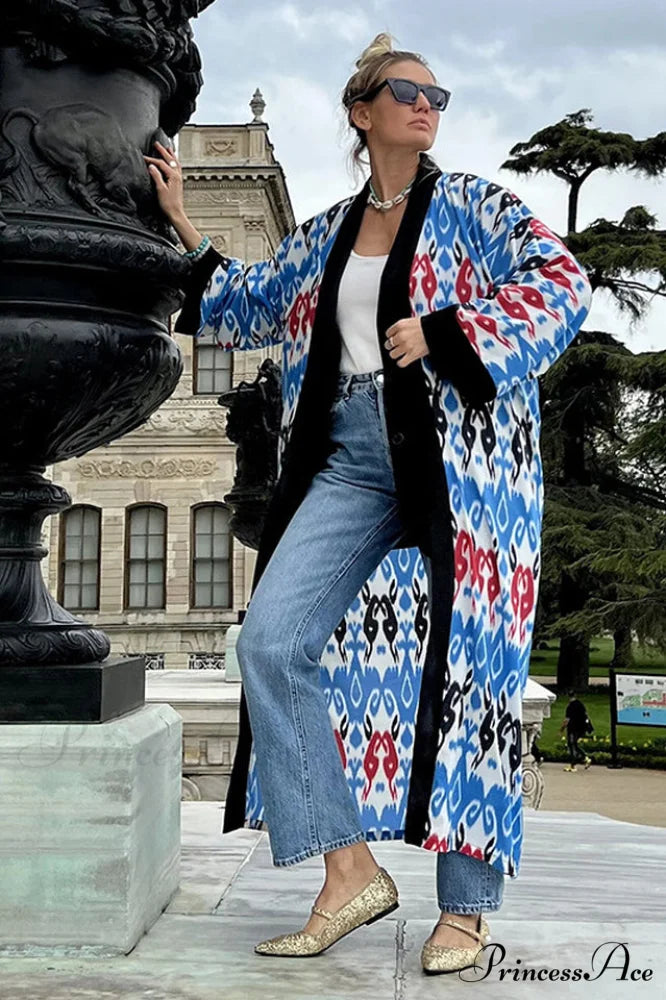 Brigitte One Of A Graceful Kind Ikat Maxi Kimono