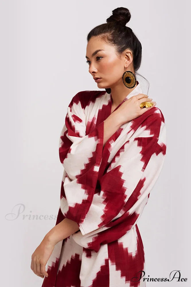 Brigitte One Of A Graceful Kind Ikat Maxi Kimono