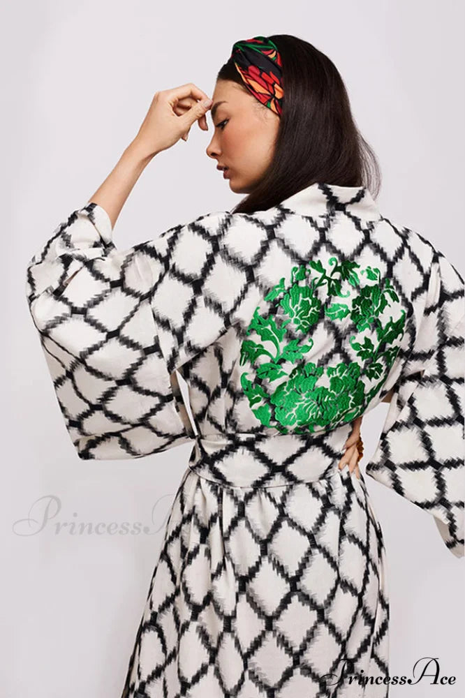 Brigitte One Of A Graceful Kind Ikat Maxi Kimono