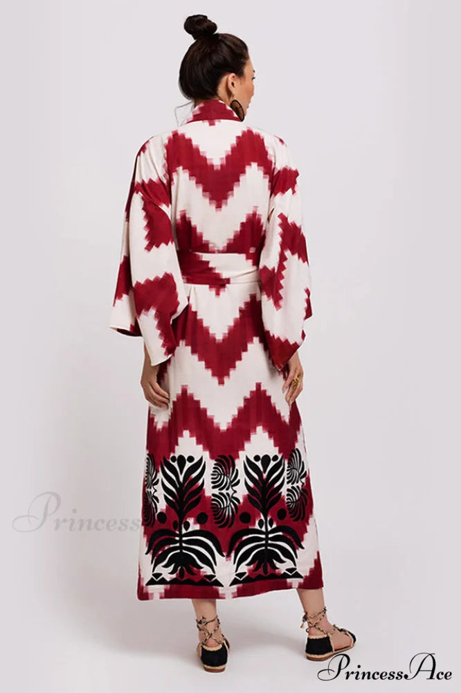 Brigitte One Of A Graceful Kind Ikat Maxi Kimono