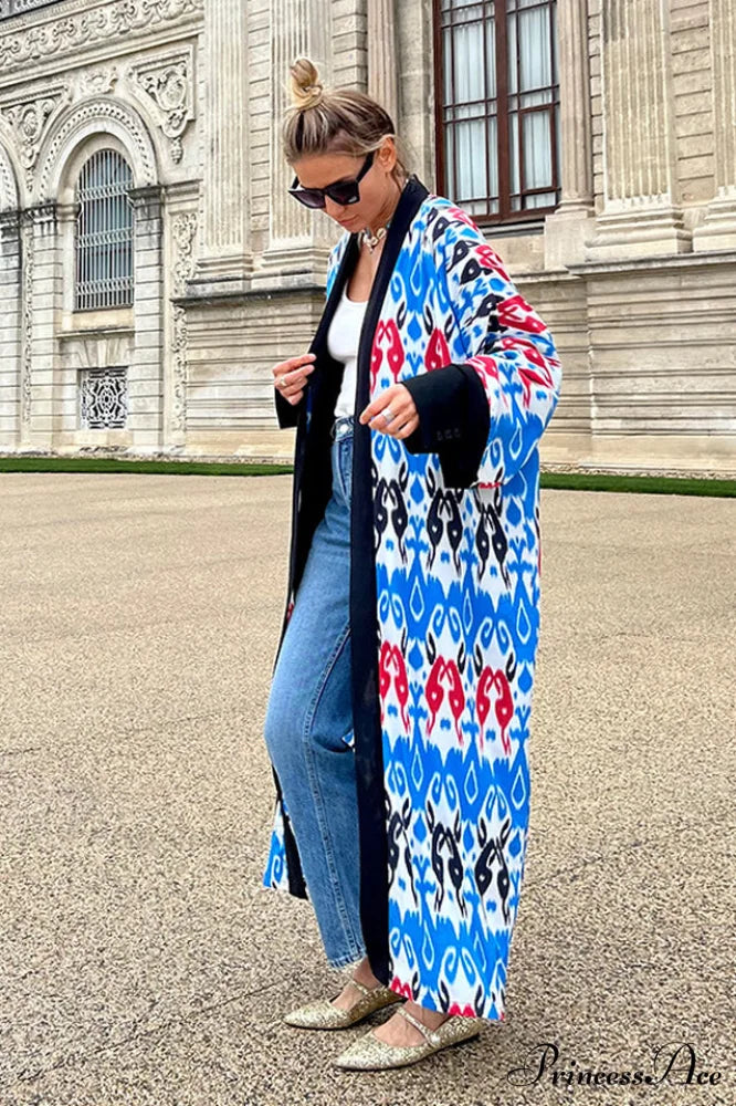 Brigitte One Of A Graceful Kind Ikat Maxi Kimono