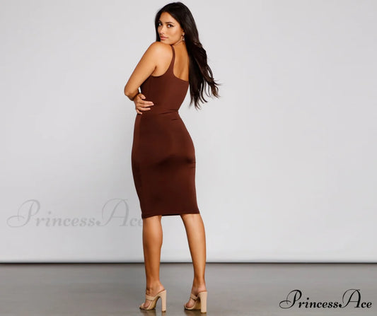 Bring On Basics Charming Sleeveless Midi Dress IVORY / S