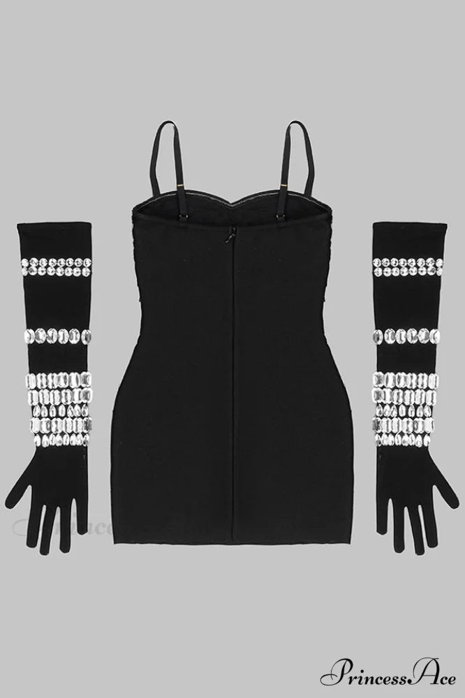 Brisbane Rhinestones Stylish Embellished Mini Dress