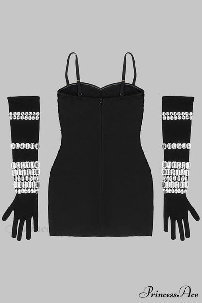 Brisbane Rhinestones Stylish Embellished Mini Dress