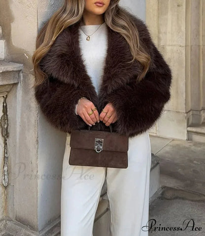 Brown Collar Soft Coat coats-241228