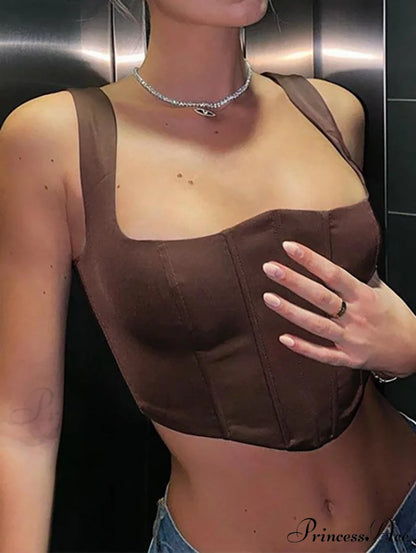 Brown Corset Graceful Design Mini Dress