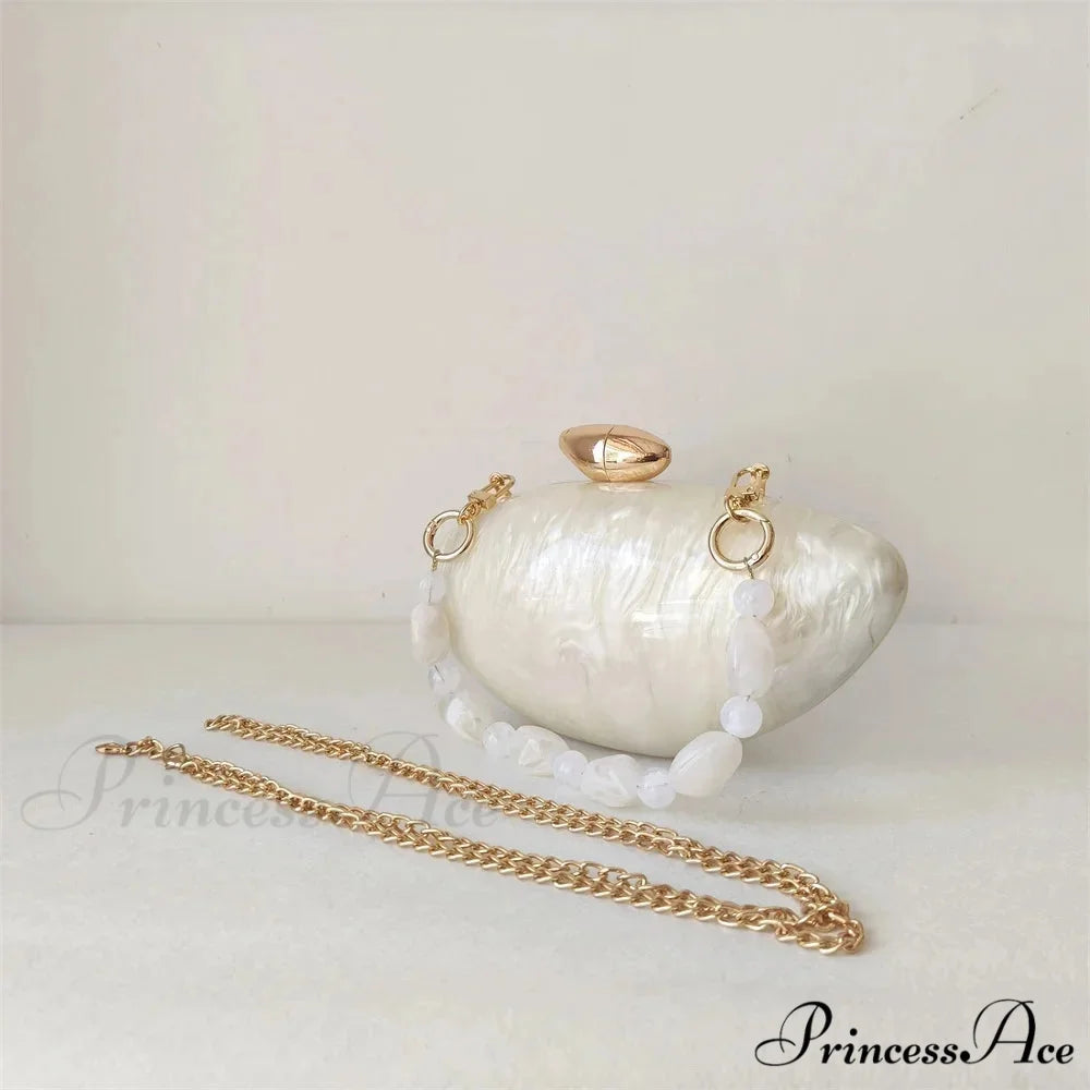 Brown Marble Acrylic Box Evening Clutch Bag beaded handle4 clutchbag-250126