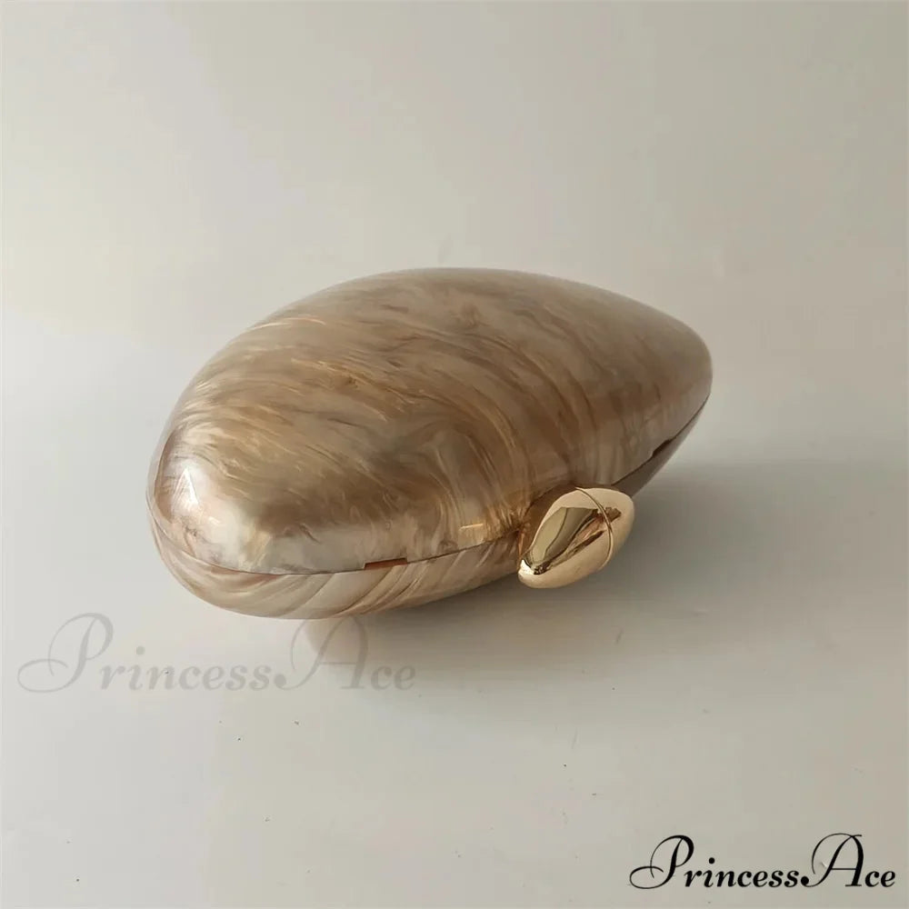 Brown Marble Acrylic Box Evening Clutch Bag clutchbag-250126