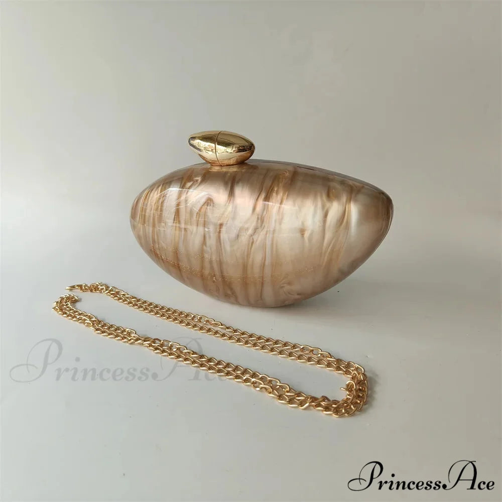 Brown Marble Acrylic Box Evening Clutch Bag o shape chain6 clutchbag-250126