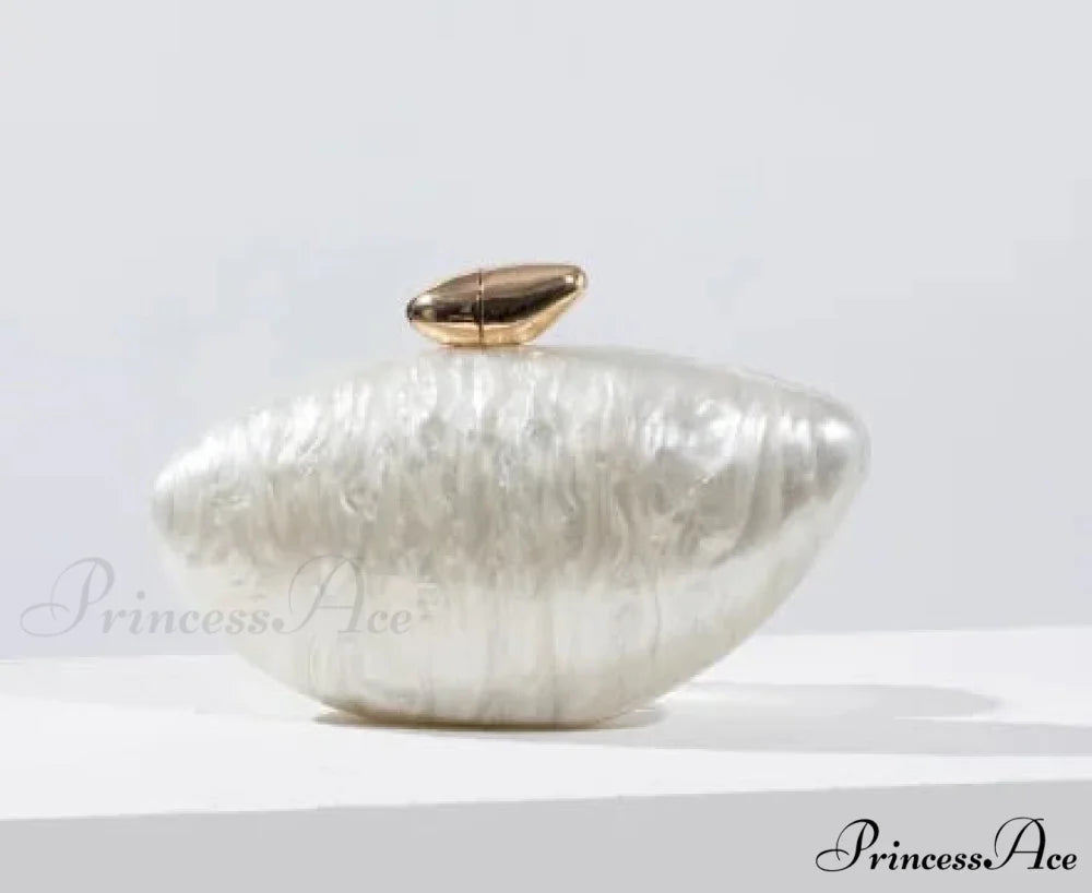 Brown Marble Acrylic Box Evening Clutch Bag o shape chain9 clutchbag-250126