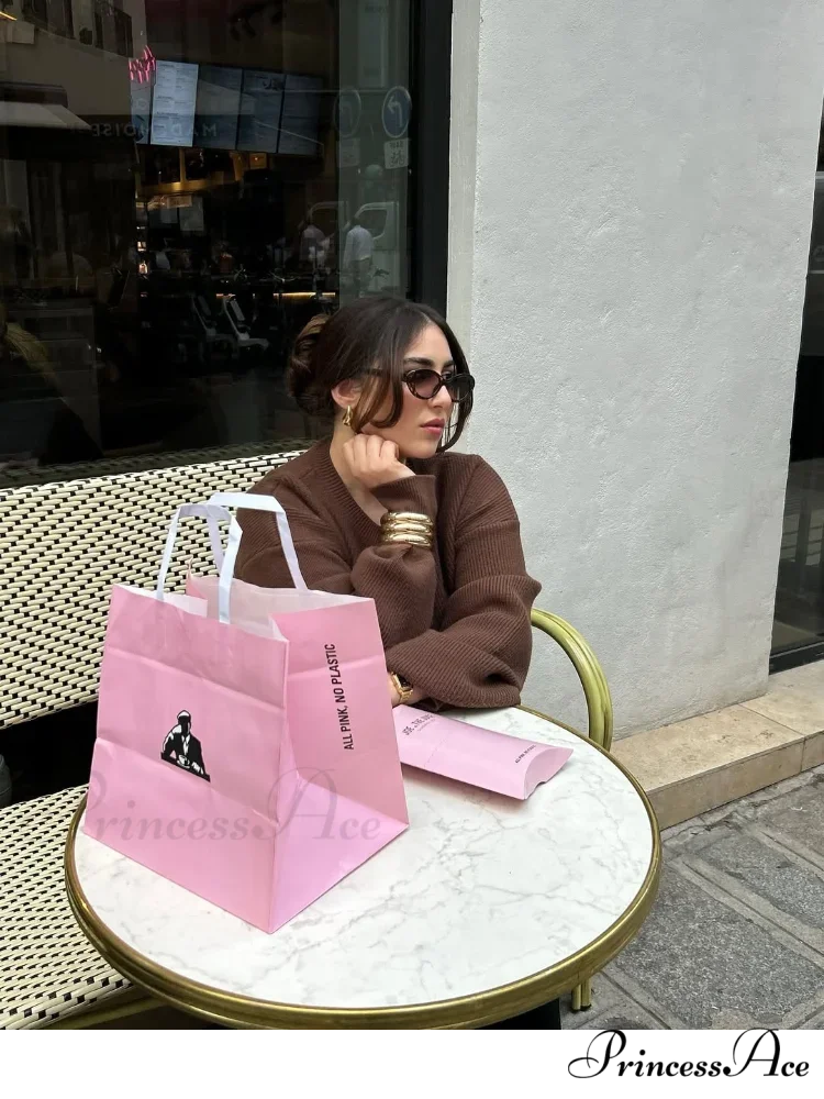 Brown Round Neck Baggy Cardigan cardigans-241228