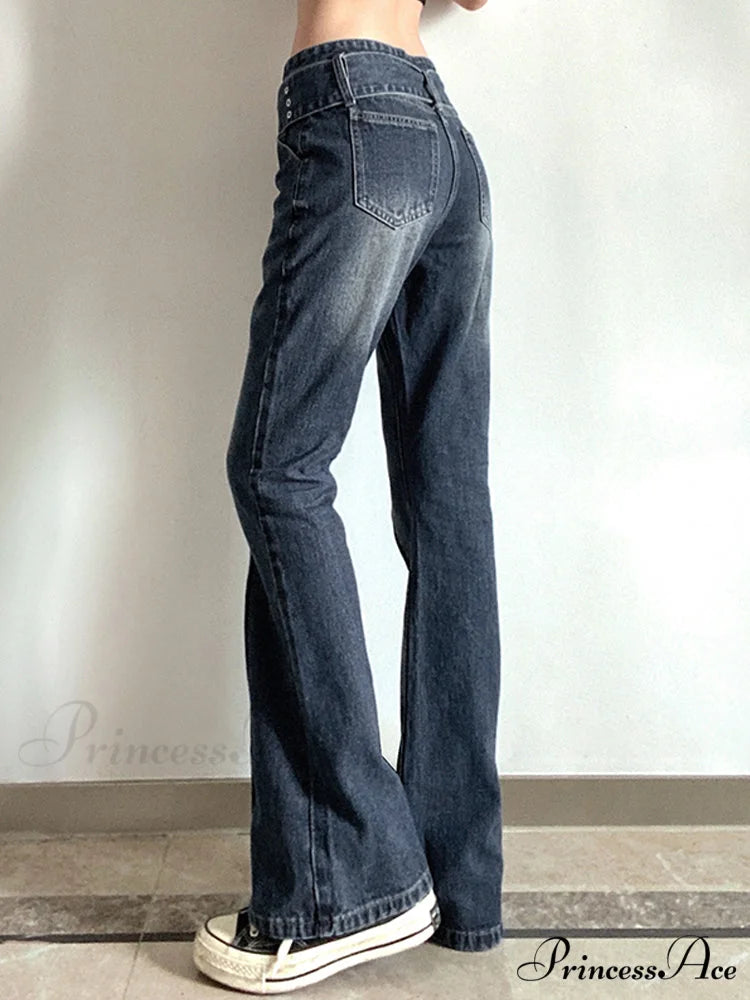 Brown Vintage Flared Hight Waist Jeans