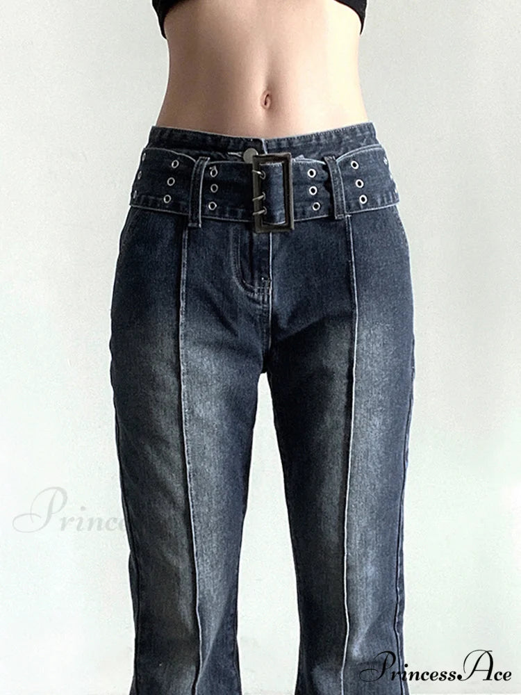 Brown Vintage Flared Hight Waist Jeans