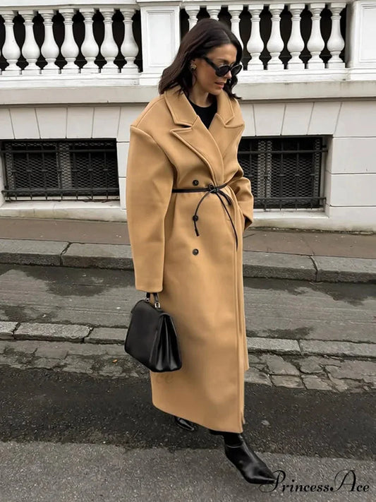 Brown Woolen Dual Buttoned Coat coats-241228