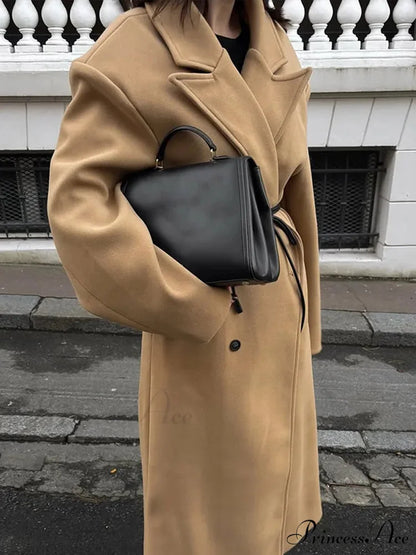 Brown Woolen Dual Buttoned Coat coats-241228
