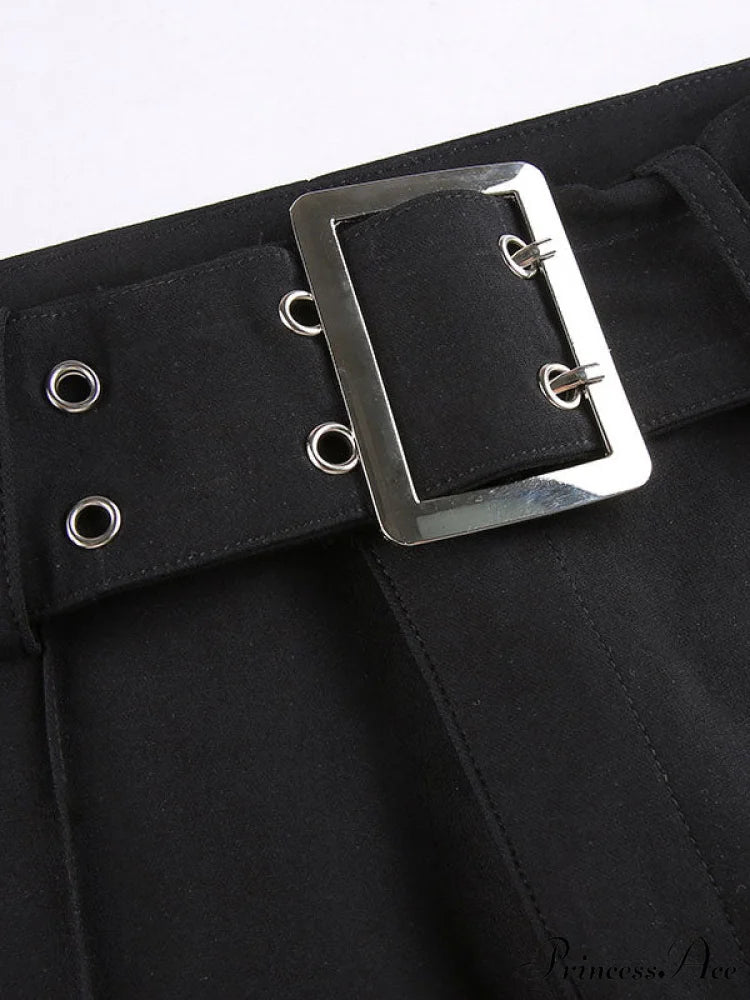 Buckle Belted Graceful Denim Bandeau Top
