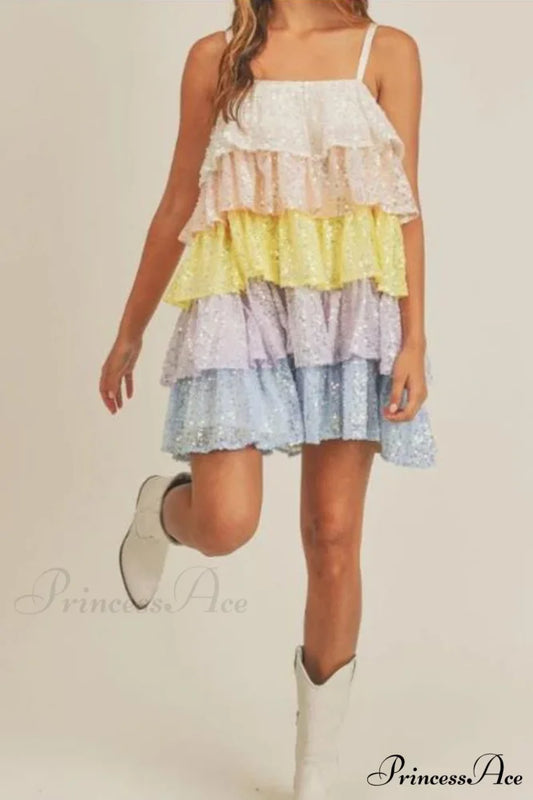 Buddy Love Disco Charming Tiered Sequin Dress