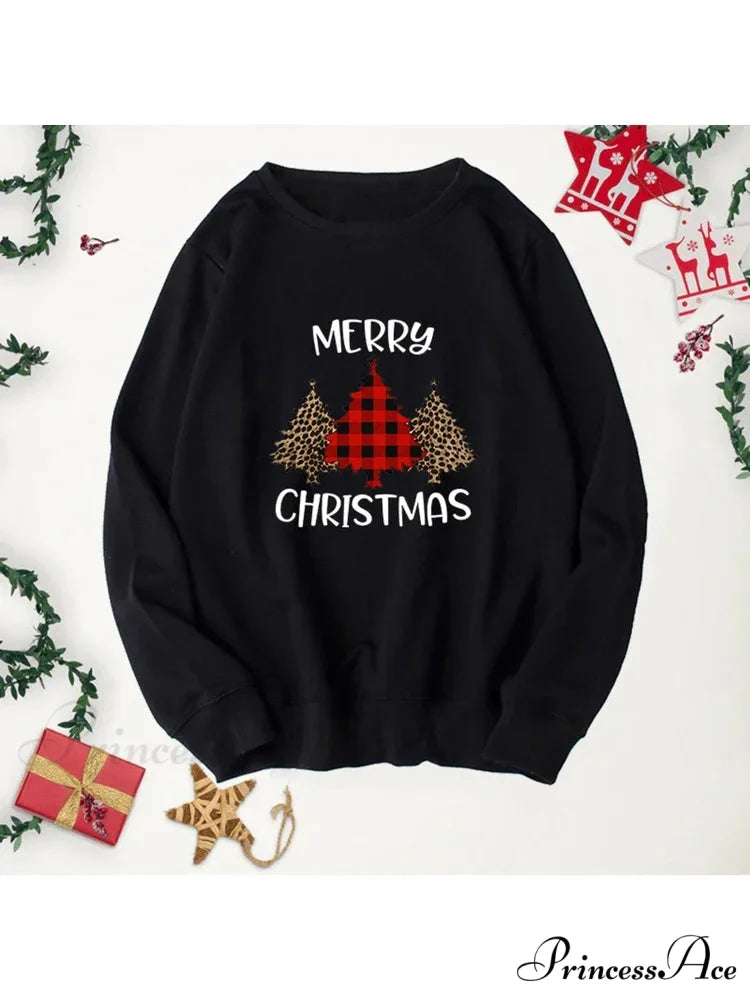 Buffalo Plaid Trees Christmas Hoodie black3 / S Christmas Hoodies-L
