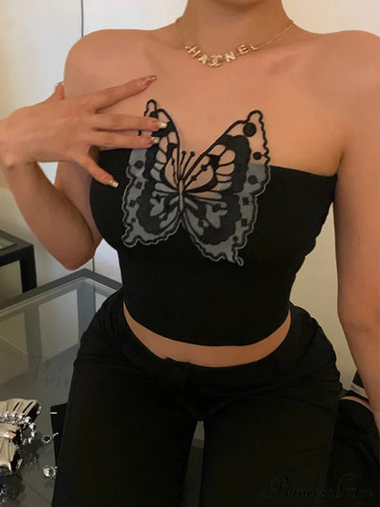 Butterfly Cutout Graceful Ribbed Tank Top