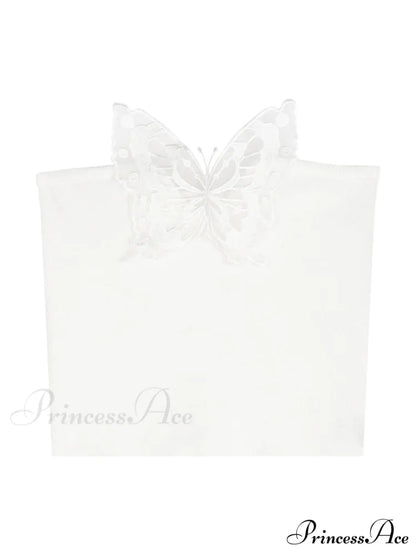 Butterfly Cutout Graceful Ribbed Tank Top