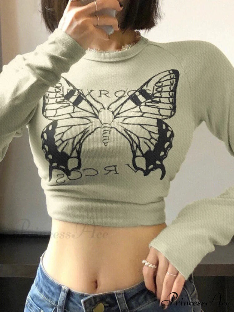 Butterfly Embroidery Graceful Straight Leg Jeans