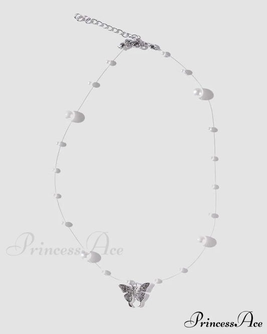Butterfly Pearl Necklace
