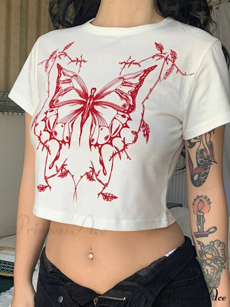 Butterfly Print Graceful Skinny Jeans