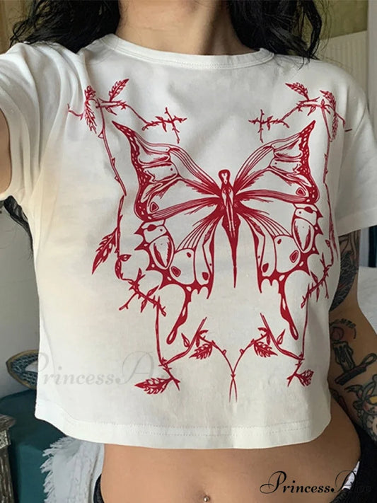 Butterfly Print Graceful Skinny Jeans