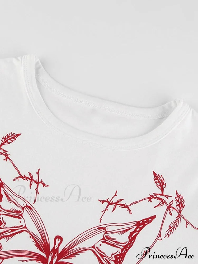 Butterfly Print Graceful Skinny Jeans