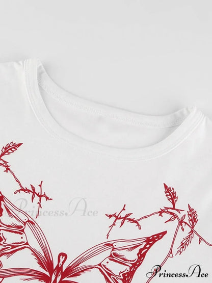 Butterfly Print Graceful Skinny Jeans