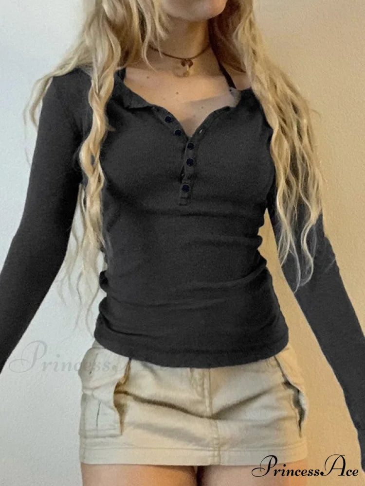 Button Distressed Graceful Denim Mini Dress Dark Grey / S