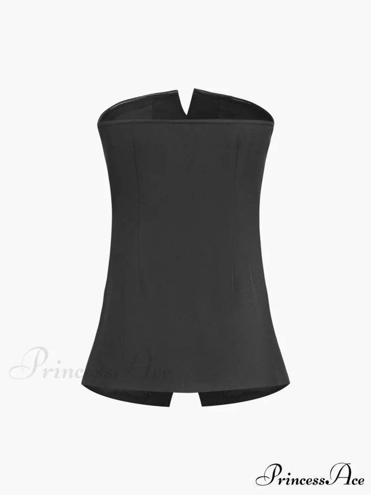 Button Down Graceful Tube Top