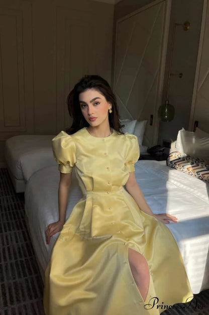 Button Front Stylish Midi Dress