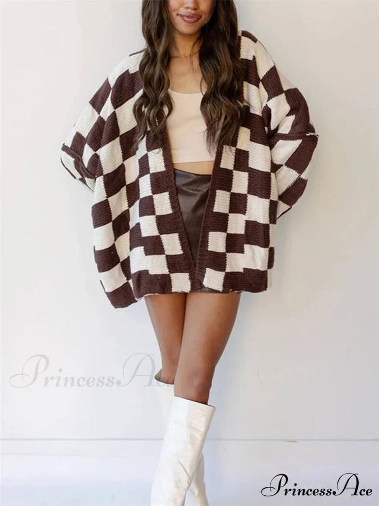 Button-Up Pullover Cardigan brown / S cardigans-241228