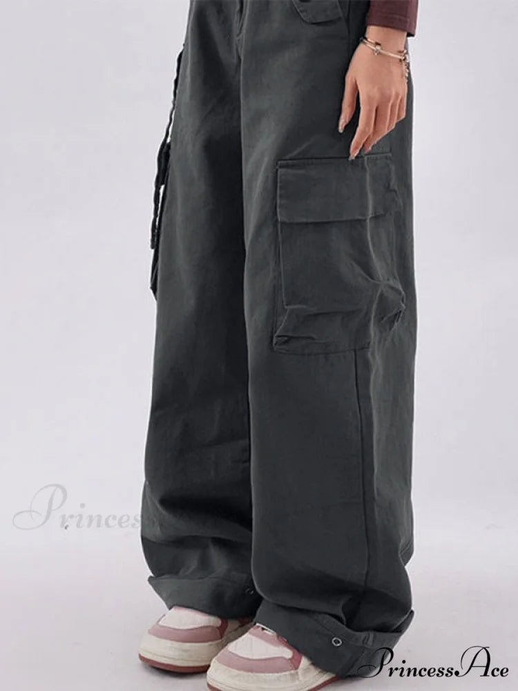 Buttoned Green Graceful Baggy Boyfriend Jeans