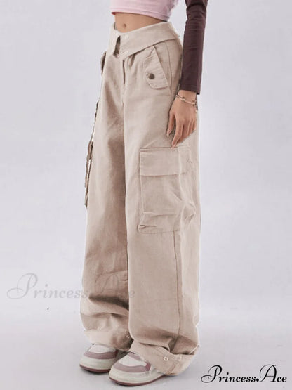 Buttoned Green Graceful Baggy Boyfriend Jeans