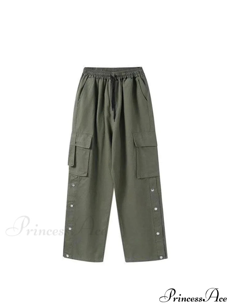 Buttoned Pocket Graceful Patch Cargo Pants