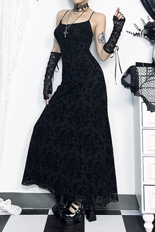 Cross Strap Bodycon Gothic Dress