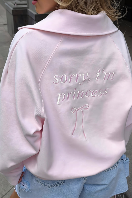 Embroidered Quarter Zip Sweatshirt