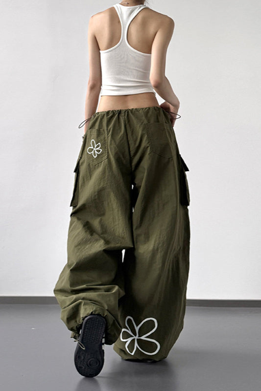 American Style Print Loose Fit Cargo Pant