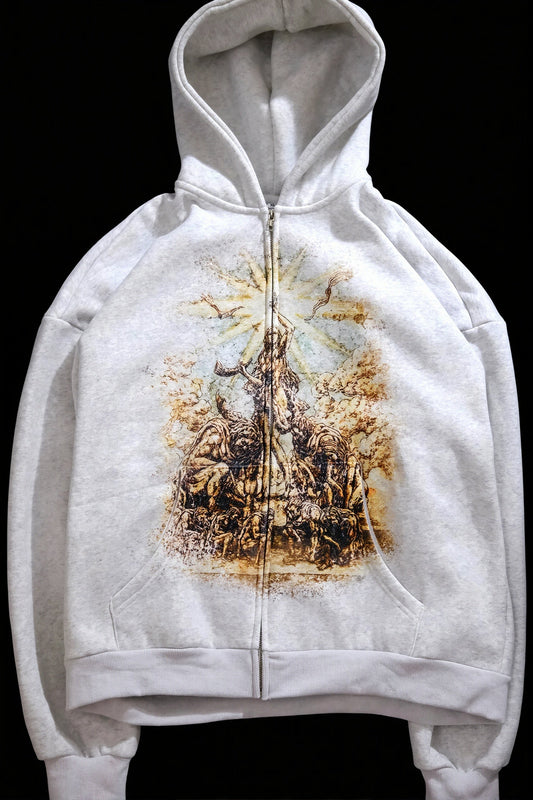 Anime Graphic Zip Street Hoodie
