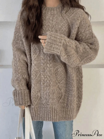 Cable Knit Graceful Cropped Sweater