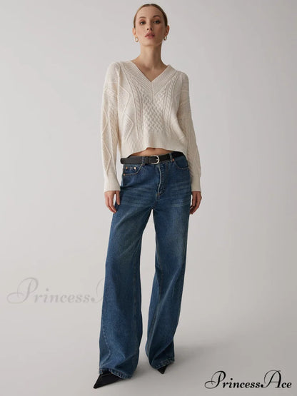 Cable Knit Graceful Tie Back Sweater