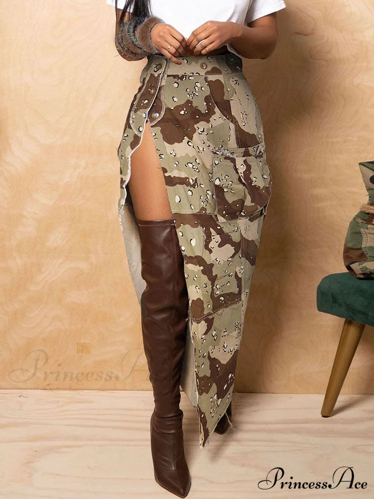 Cable Knit Trim Bishop Modern Sleeve Turtleneck Sweater - Gray Khaki / S