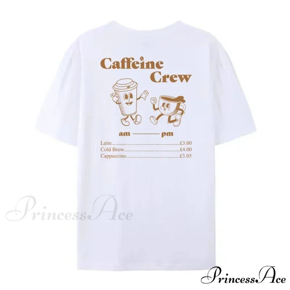 Caffeine Retro Stylish Cartoon Graphic Tees