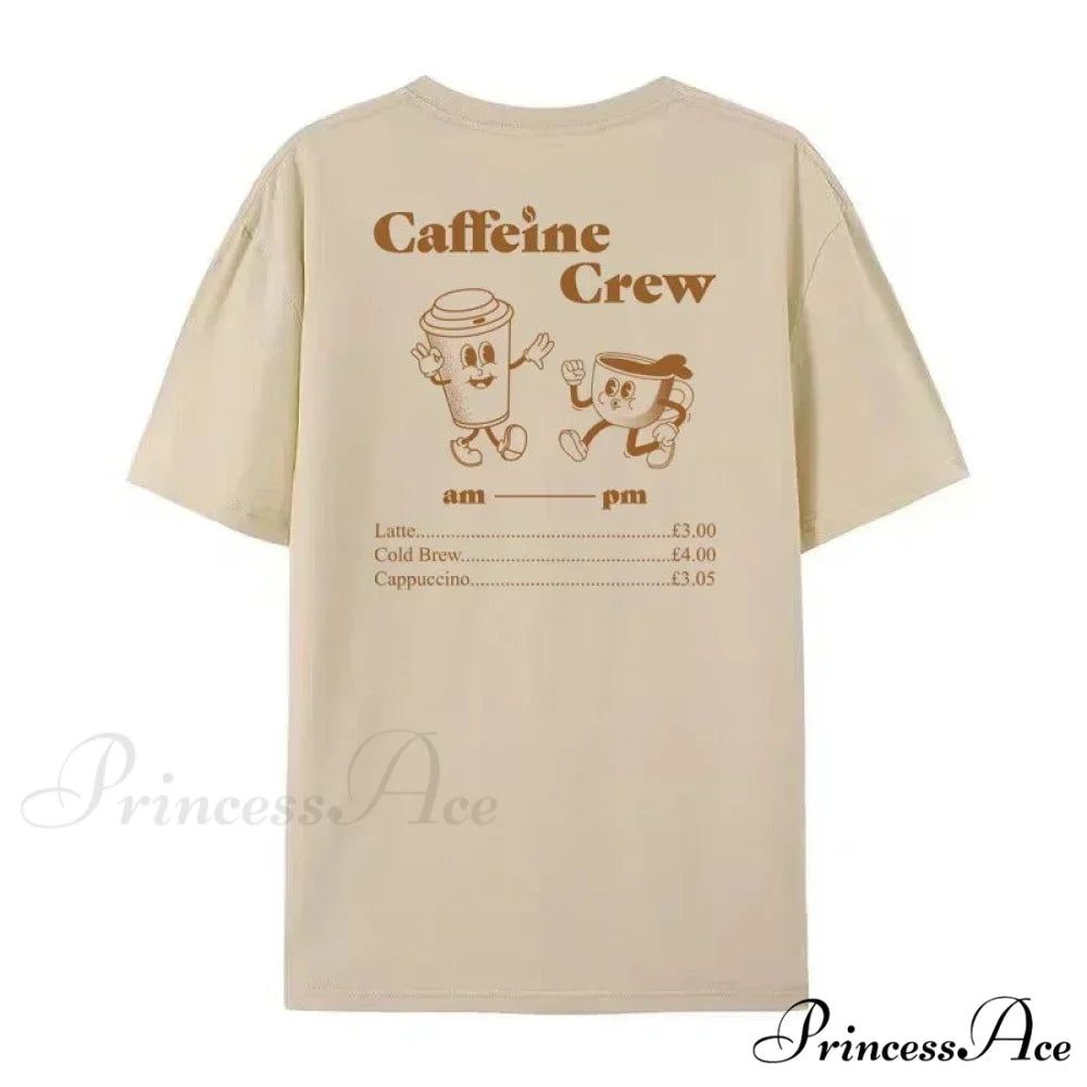 Caffeine Retro Stylish Cartoon Graphic Tees