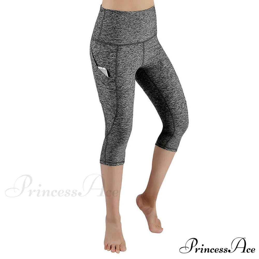 Calf-length Sport leggings Capris Pants Capri Light gray / S