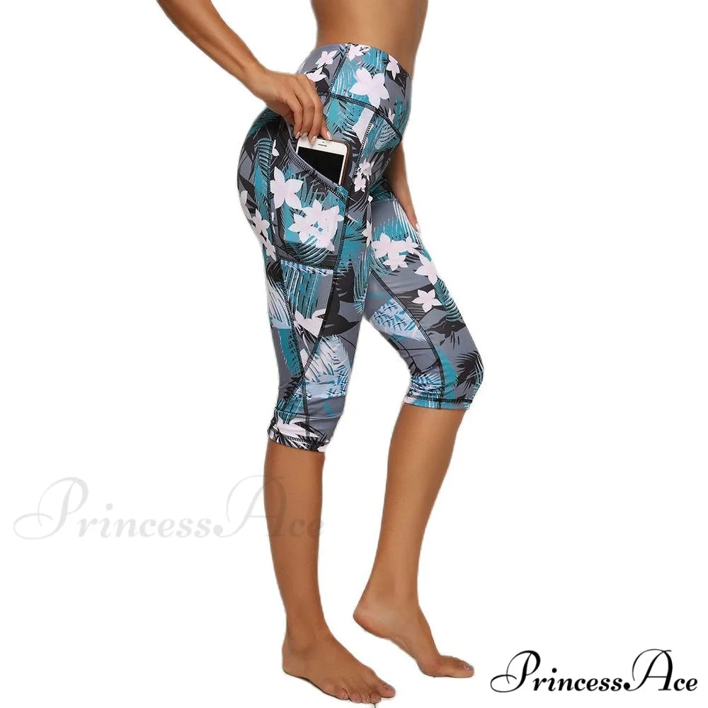Calf-length Sport leggings Capris Pants Capri Print color / S