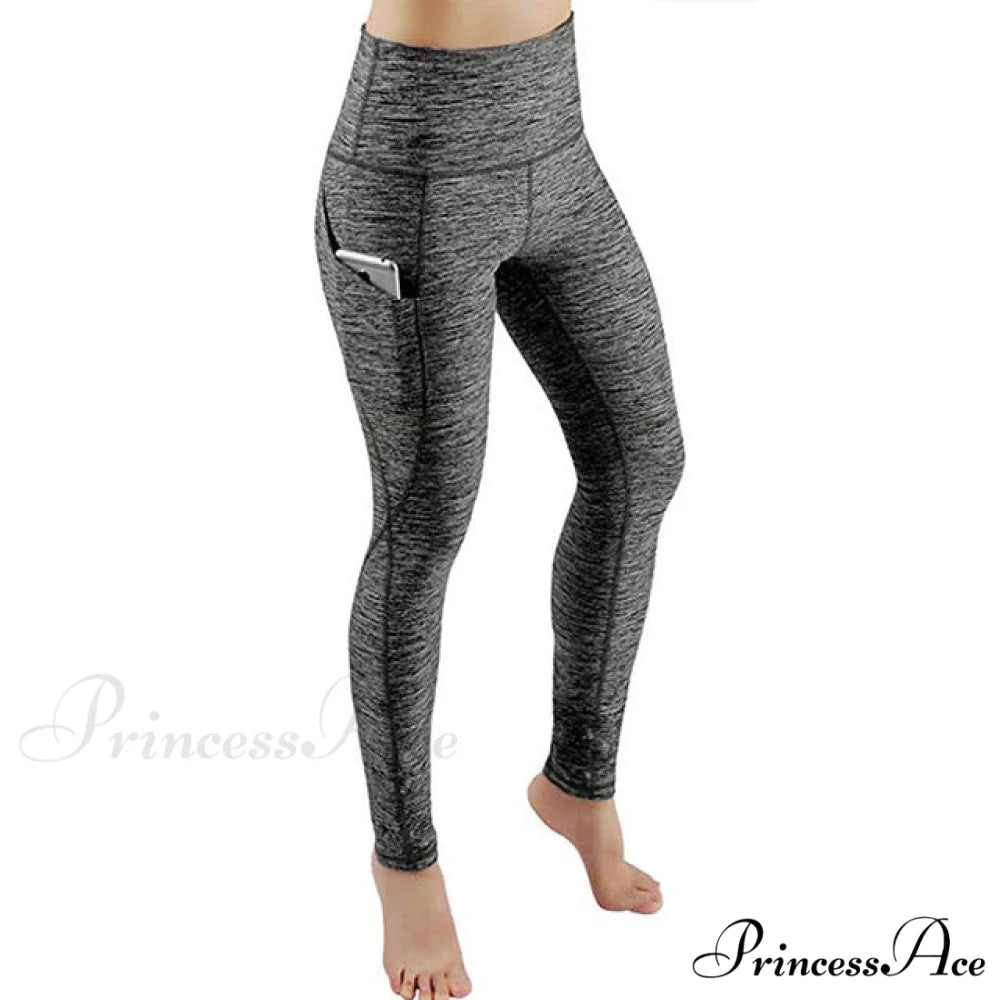 Calf-length Sport leggings Capris Pants Full Light gray / S